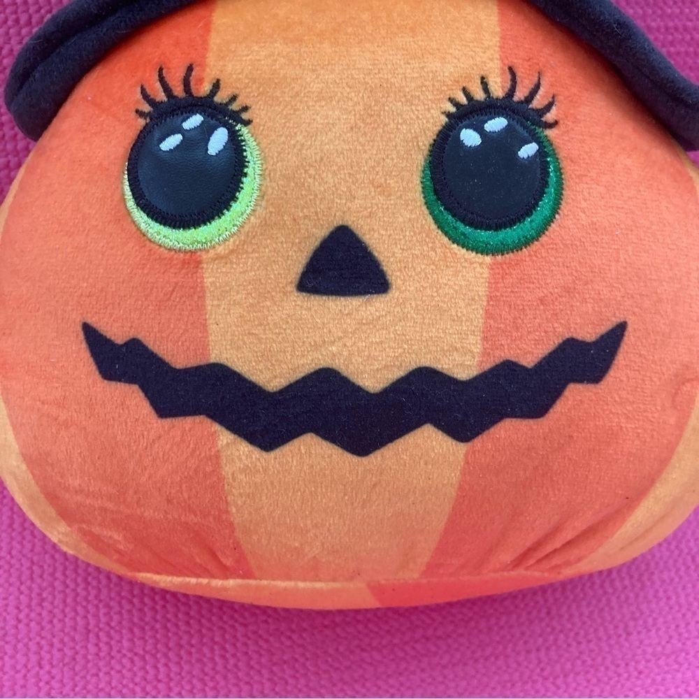 Ramona TY Squish-A-Boos Squishy Plush Stuffed Toy Halloween Pumpkin 10” - Picture 8 of 8